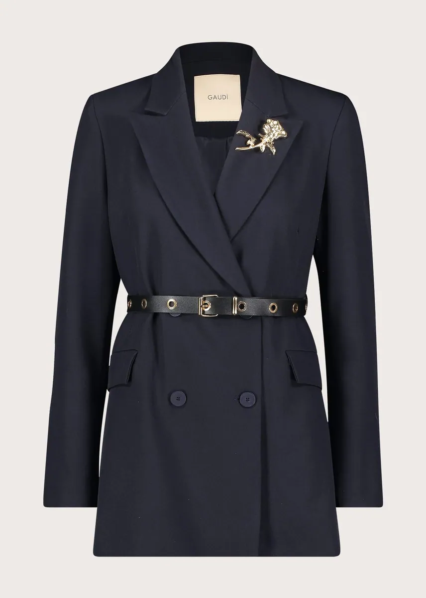 Blazer con spilla gioiello Gaudì, blu, foto 1 di 4