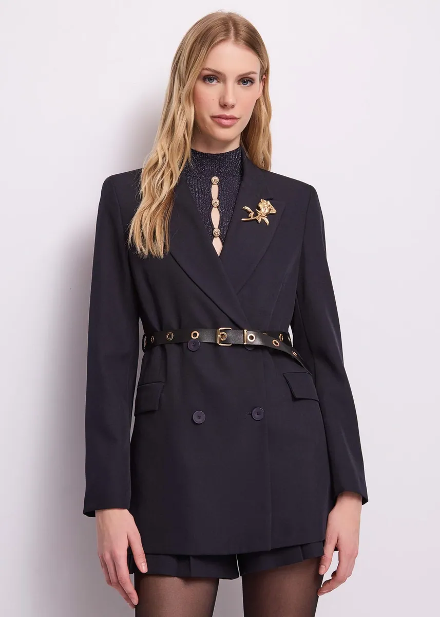 Blazer con spilla gioiello Gaudì, blu, foto 2 di 4