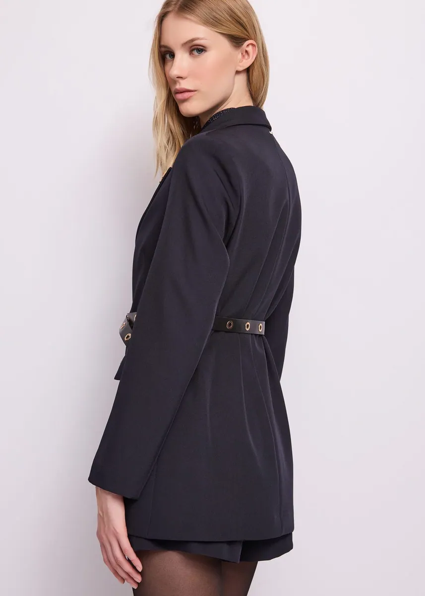 Blazer con spilla gioiello Gaudì, blu, foto 3 di 4