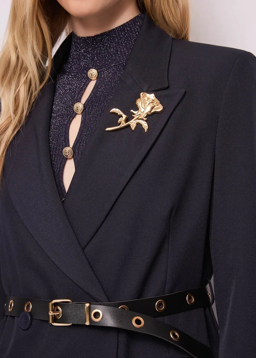 Blazer con spilla gioiello Gaudì, blu, foto 4 di 4