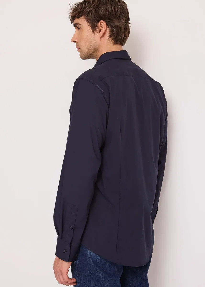 Camicia con colletto alla francese Gaudì, blu, foto 2 di 3