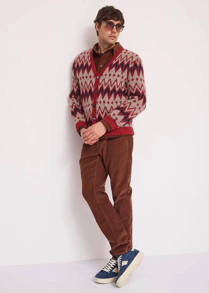 Cardigan con scollo a V e bottoni Gaudì, multicolore, foto 4 di 4