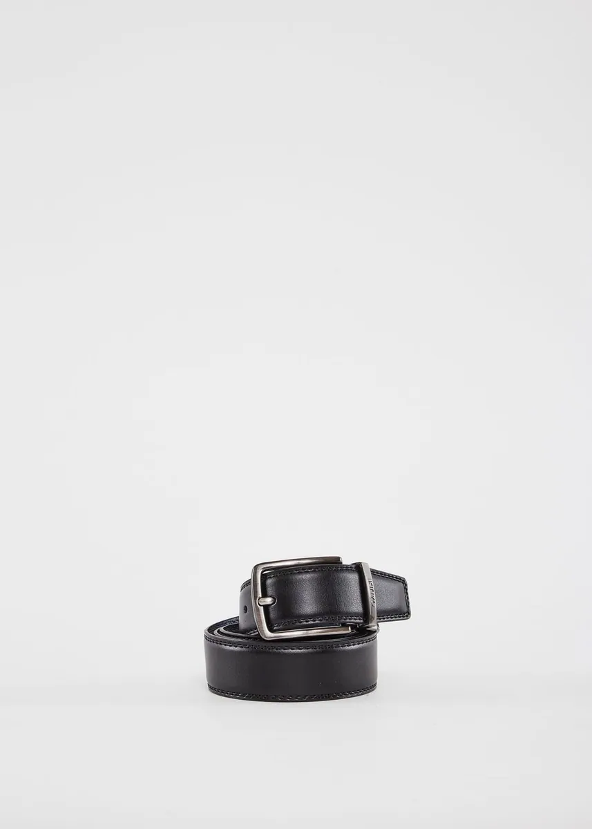 Cintura reversibile in pelle Gaudì, nero, foto 2 di 2