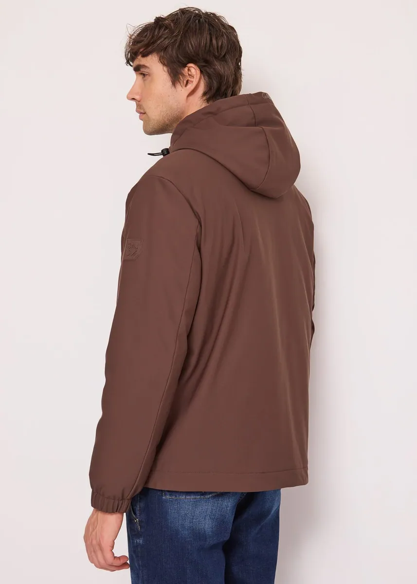 Giubbotto in nylon impermeabile con cappuccio Gaudì, marrone, foto 2 di 4