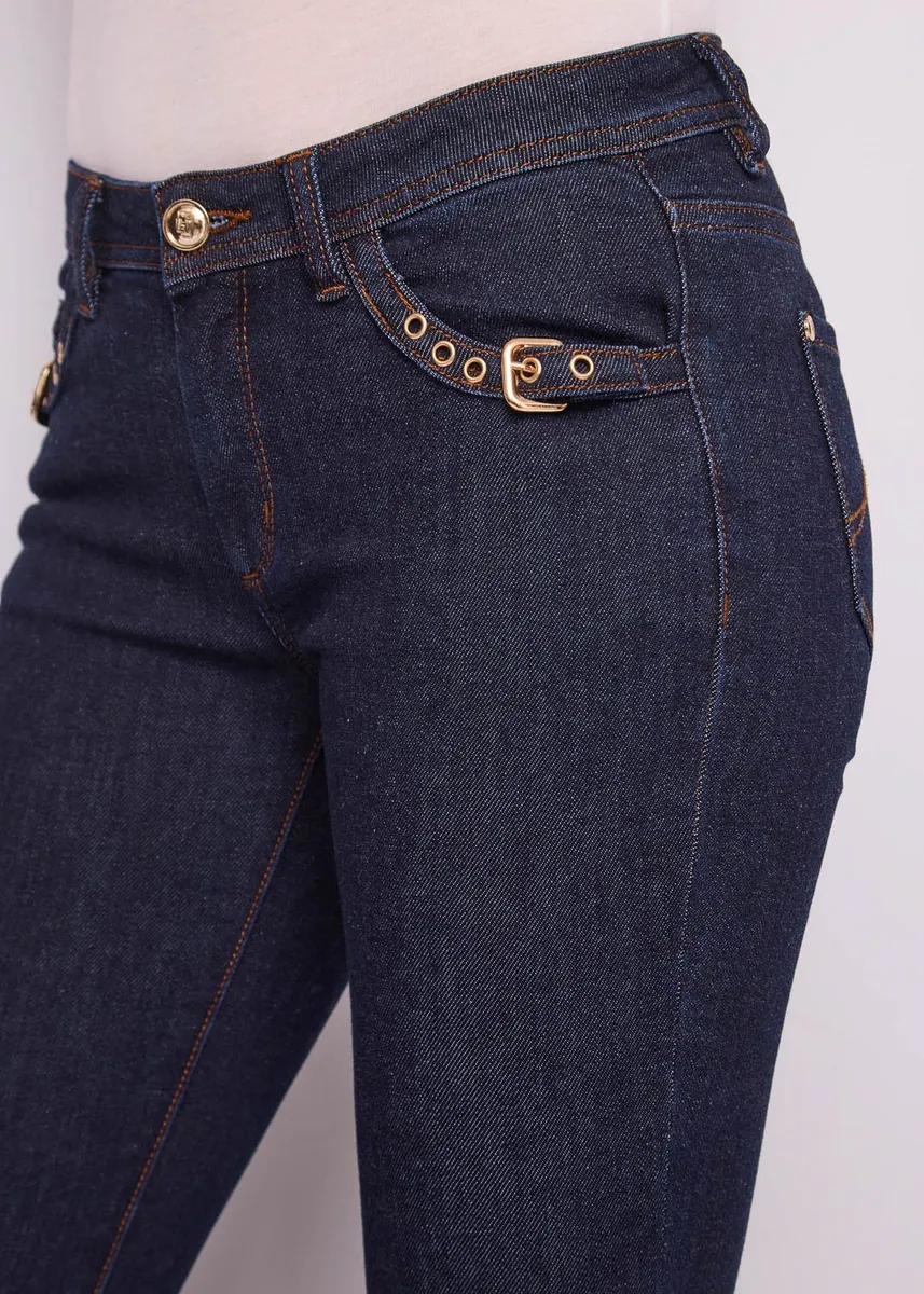 Jeans bootcut in cotone elasticizzato Gaudì, blu, foto 3 di 4