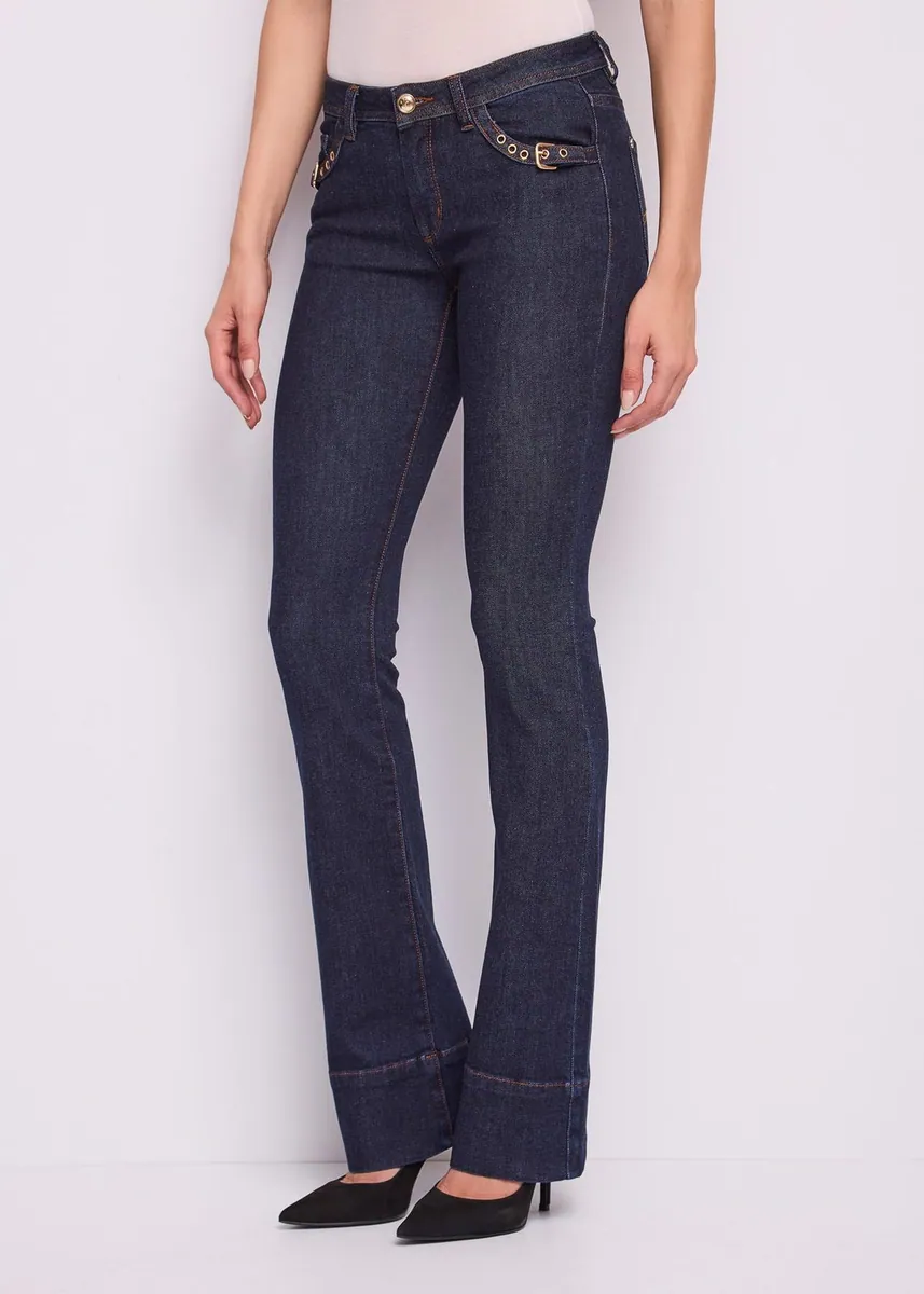 Jeans bootcut in cotone elasticizzato Gaudì, blu, foto 4 di 4