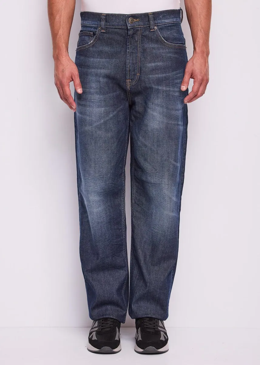 Jeans straight fit in cotone vintage Gaudì, blu, foto 1 di 4