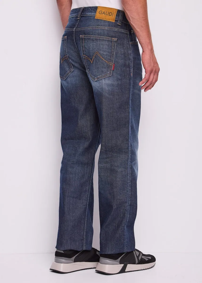 Jeans straight fit in cotone vintage Gaudì, blu, foto 2 di 4