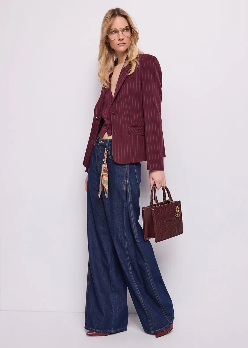Jeans wide leg con foulard Gaudì, blu, foto 4 di 4