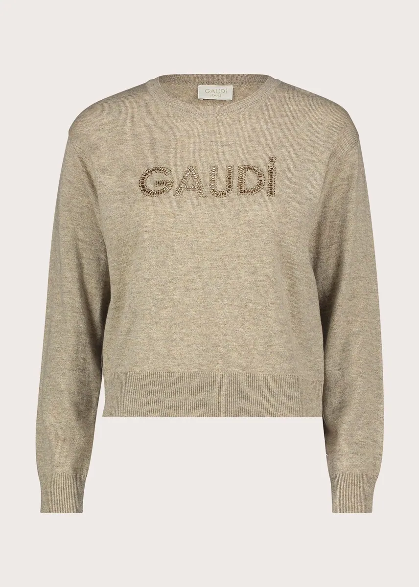 Maglia con borchie e strass Gaudì, naturale, foto 1 di 4