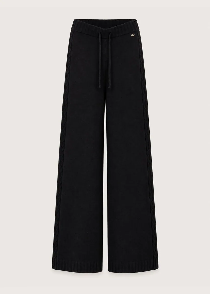 Pantaloni in maglia con coulisse Gaudì, nero, foto 1 di 3