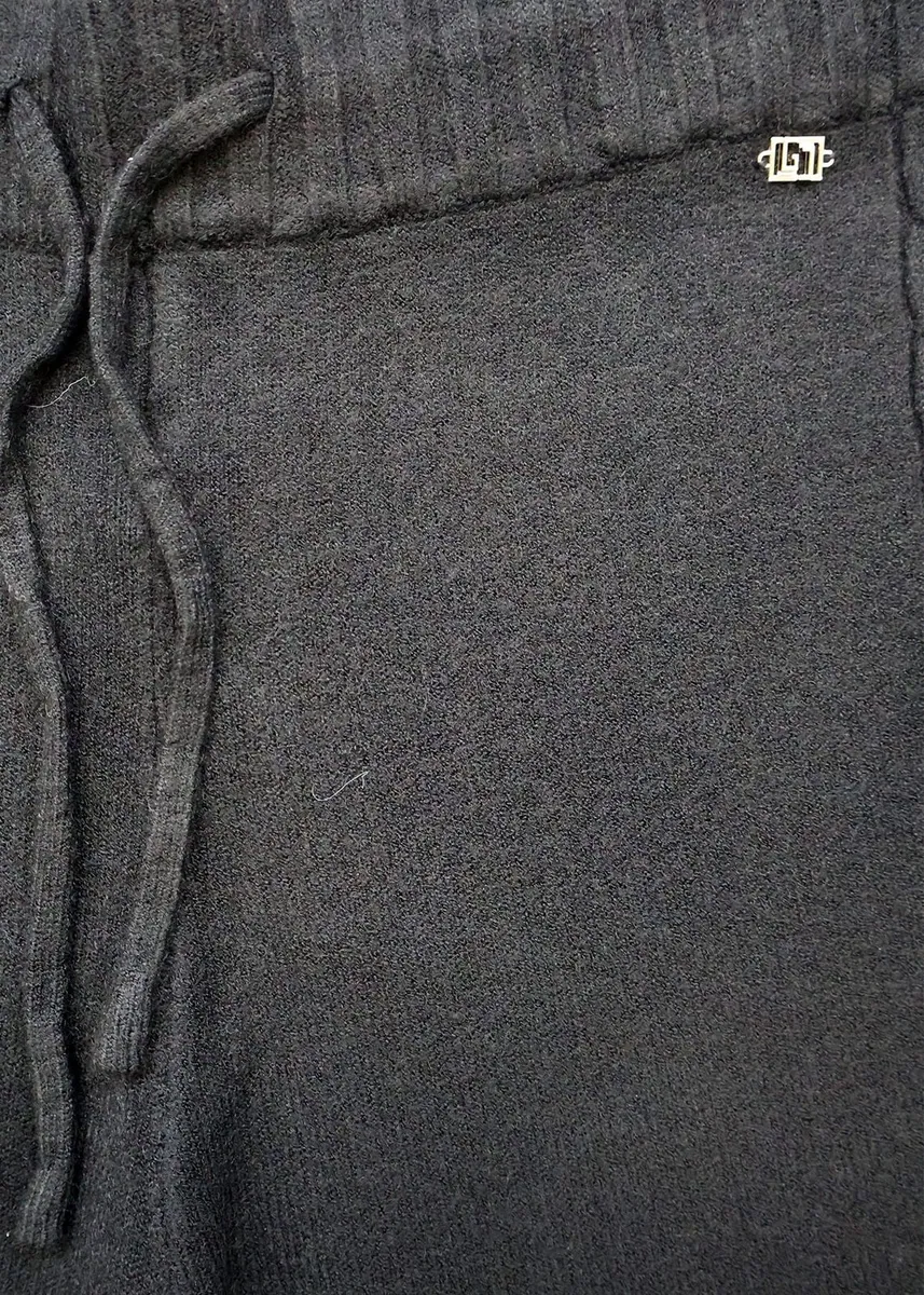 Pantaloni in maglia con coulisse Gaudì, nero, foto 3 di 3