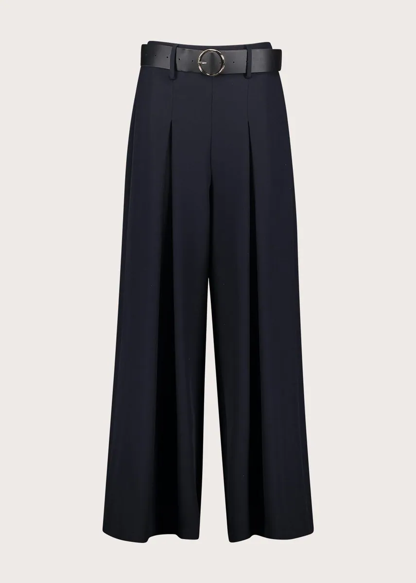 Pantaloni a palazzo con cintura Gaudì, blu, foto 1 di 4