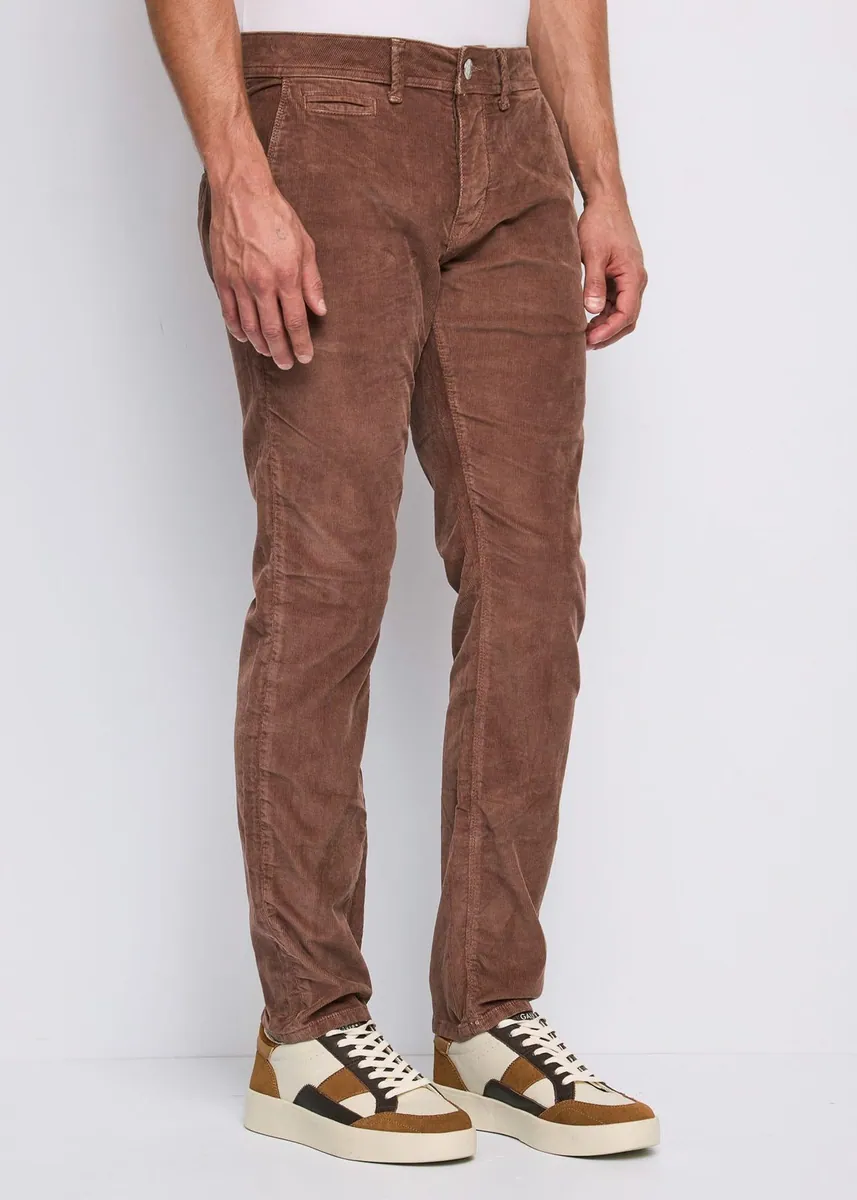Pantaloni in velluto elasticizzato Gaudì, marrone, foto 3 di 4