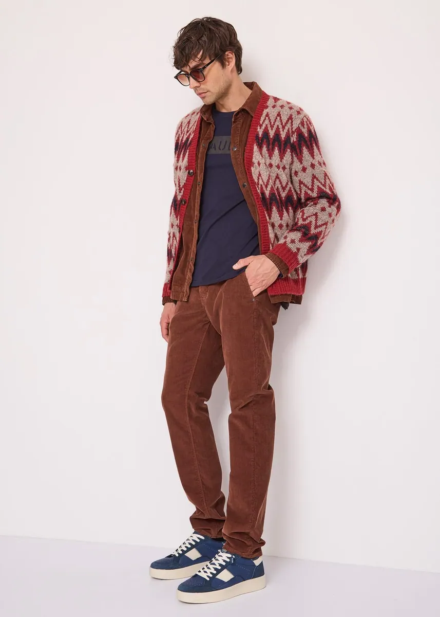Pantaloni in velluto elasticizzato Gaudì, marrone, foto 4 di 4