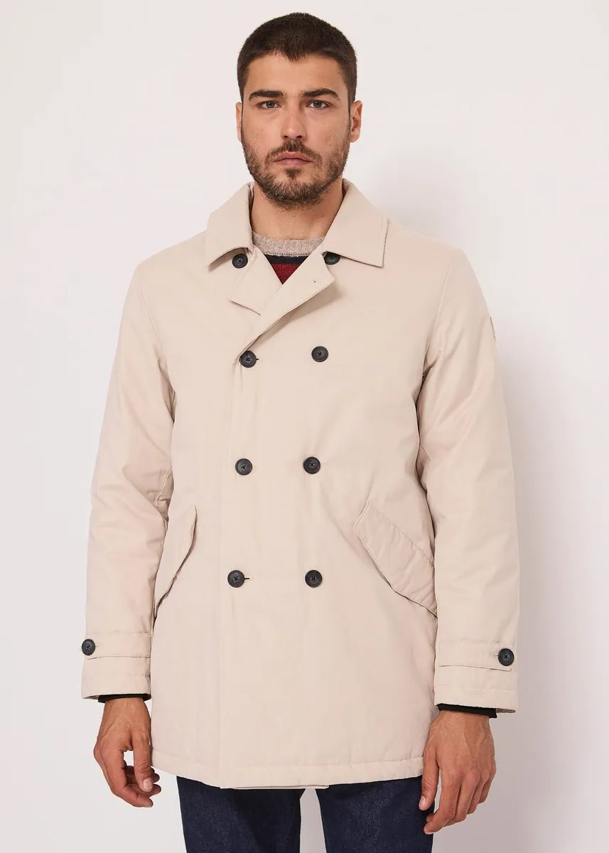 Peacoat doppiopetto in cotone Gaudì, naturale, foto 1 di 4