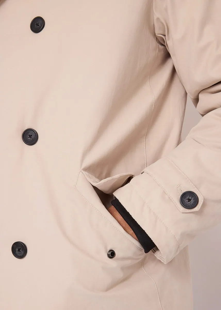 Peacoat doppiopetto in cotone Gaudì, naturale, foto 3 di 4
