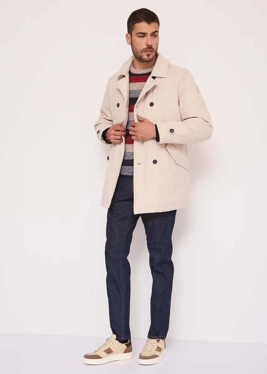 Peacoat doppiopetto in cotone Gaudì, naturale, foto 4 di 4