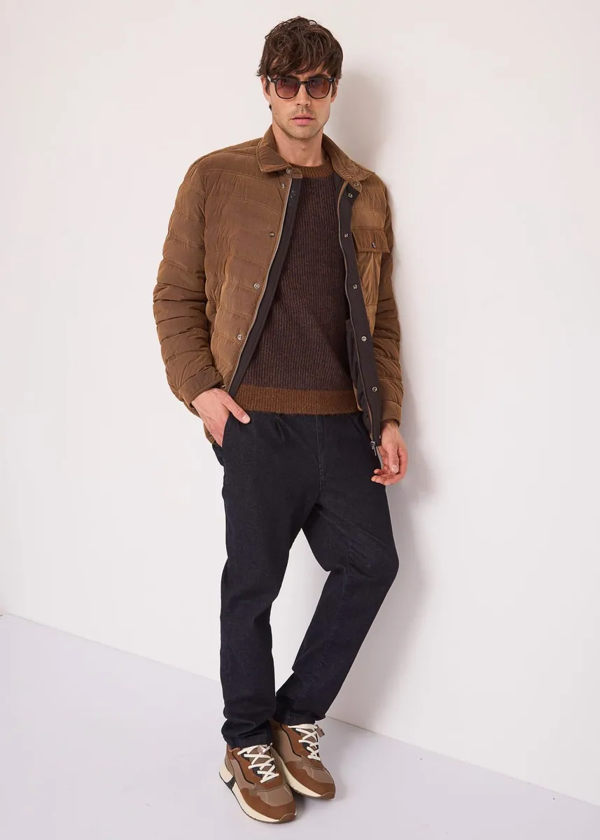 Piumino in nylon trapuntato Gaudì, marrone, foto 3 di 4