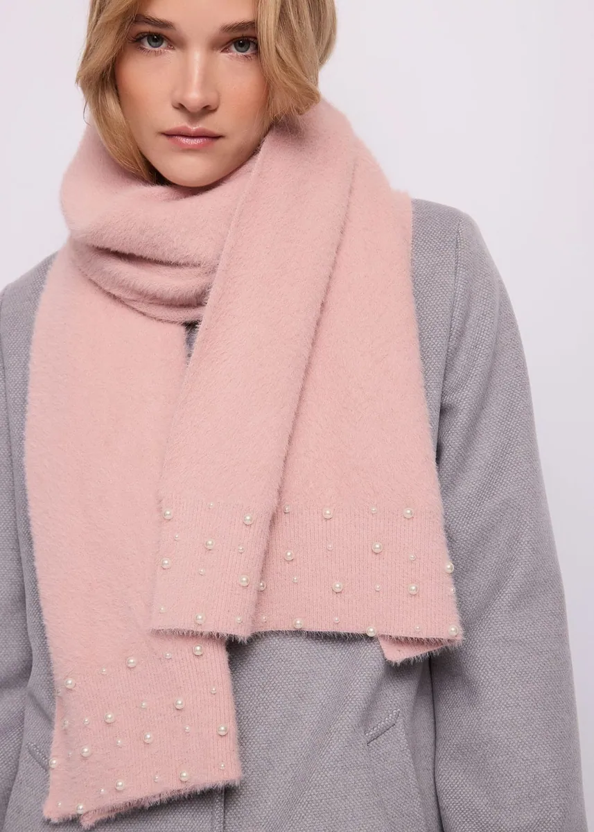 Sciarpa con perle Gaudì, rosa, foto 1 di 3