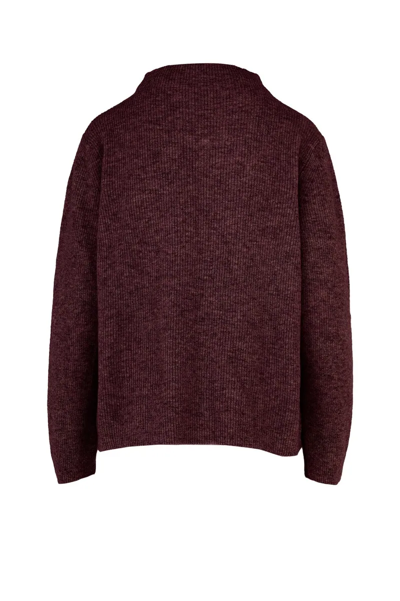 Maglia a collo alto in lana e cashmere Bomboogie, bordeaux melange, foto 3 di 3