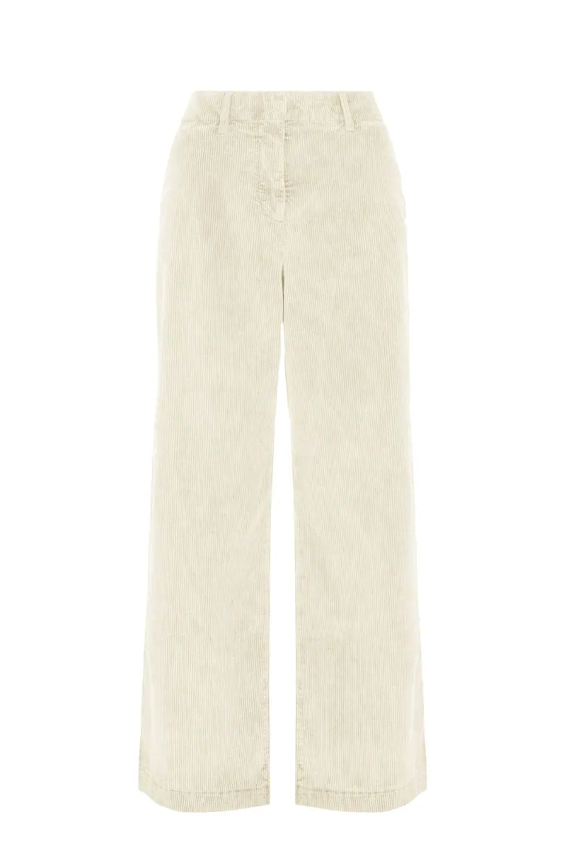 Pantaloni palazzo in velluto Bomboogie, bianco panna, foto 1 di 3