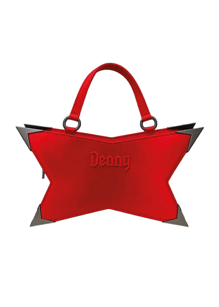 Borsa a stella in raso Denny Rose, rosso, foto 1 di 3