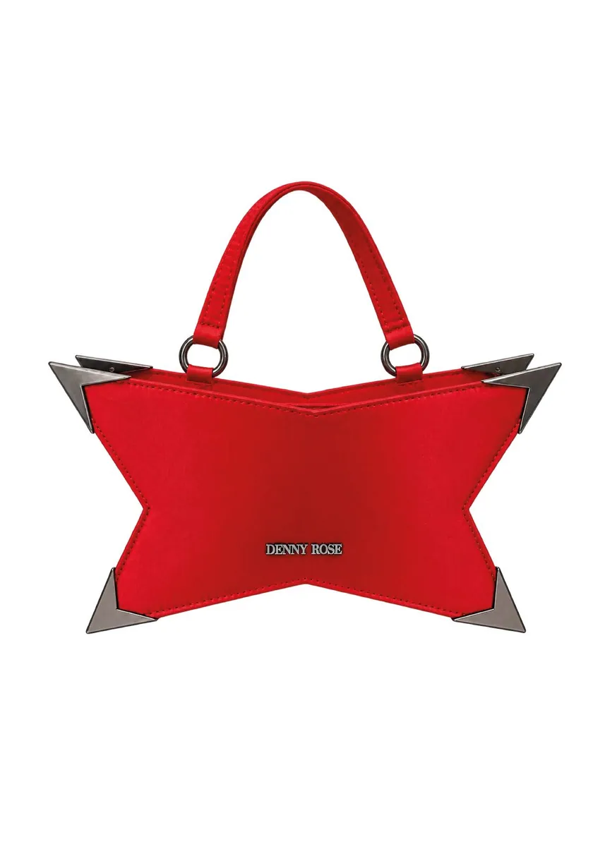Borsa a stella in raso Denny Rose, rosso, foto 2 di 3