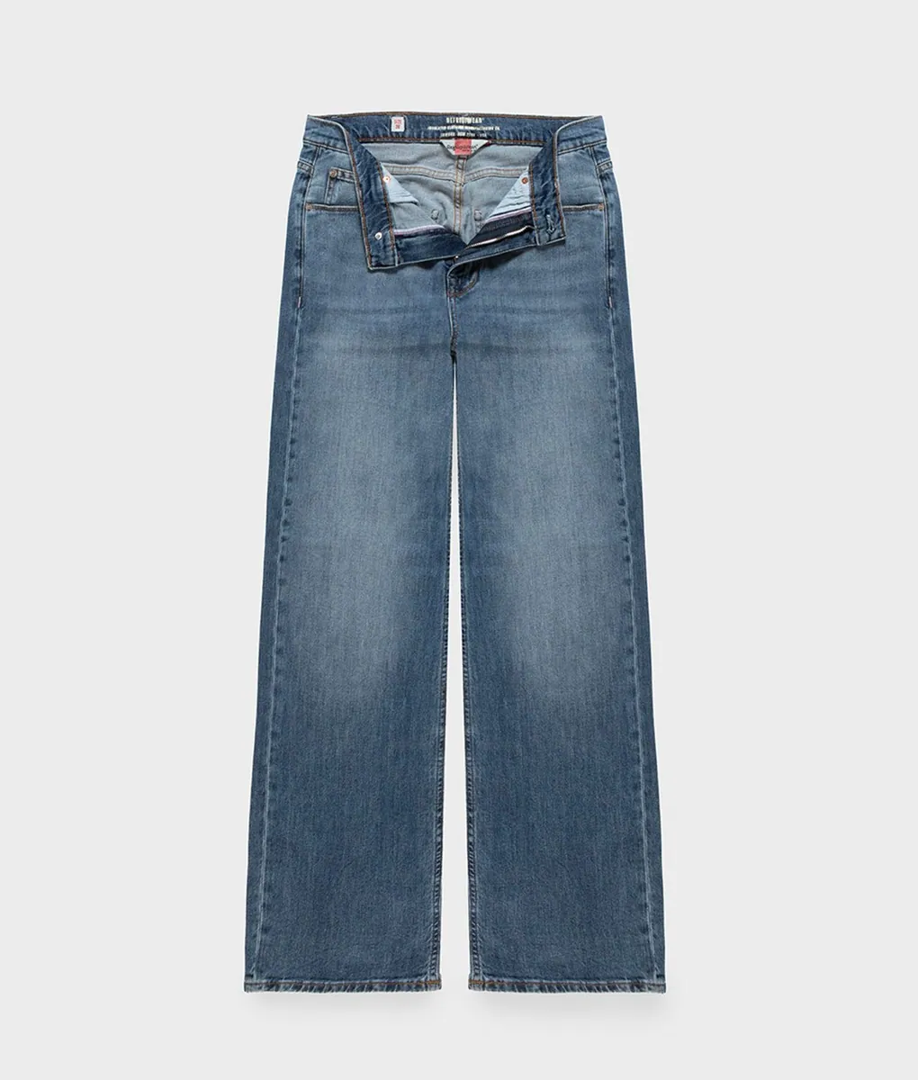 Jeans wide leg a vita alta RefrigiWear, blu, foto 2 di 4