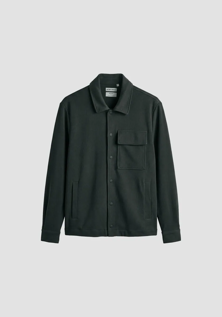 Camicia Aruba in twill stretch di cotone Antony Morato, verde foresta, foto 1 di 4