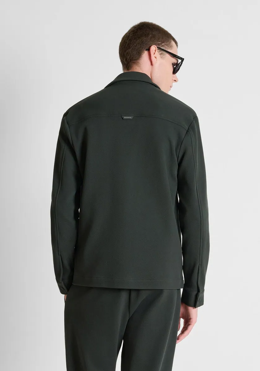 Camicia Aruba in twill stretch di cotone Antony Morato, verde foresta, foto 3 di 4