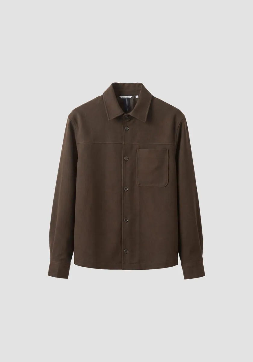 Camicia Zagreb in crinkle misto viscosa Antony Morato, marrone scuro, foto 1 di 4