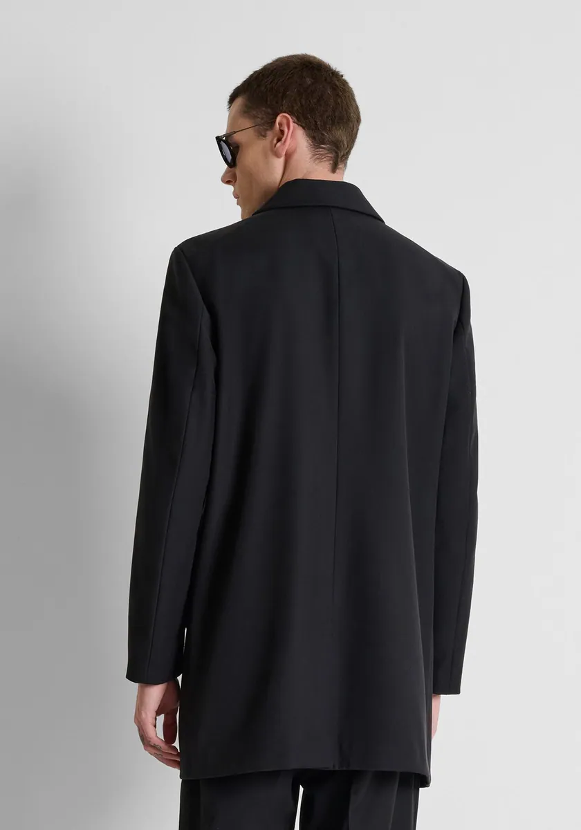 Cappotto Morgan in twill misto viscosa Antony Morato, nero, foto 3 di 4