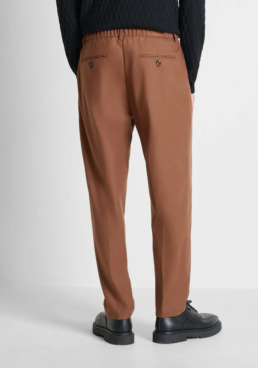 Pantaloni Jude con pinces in twill misto viscosa Antony Morato, tabacco, foto 4 di 4
