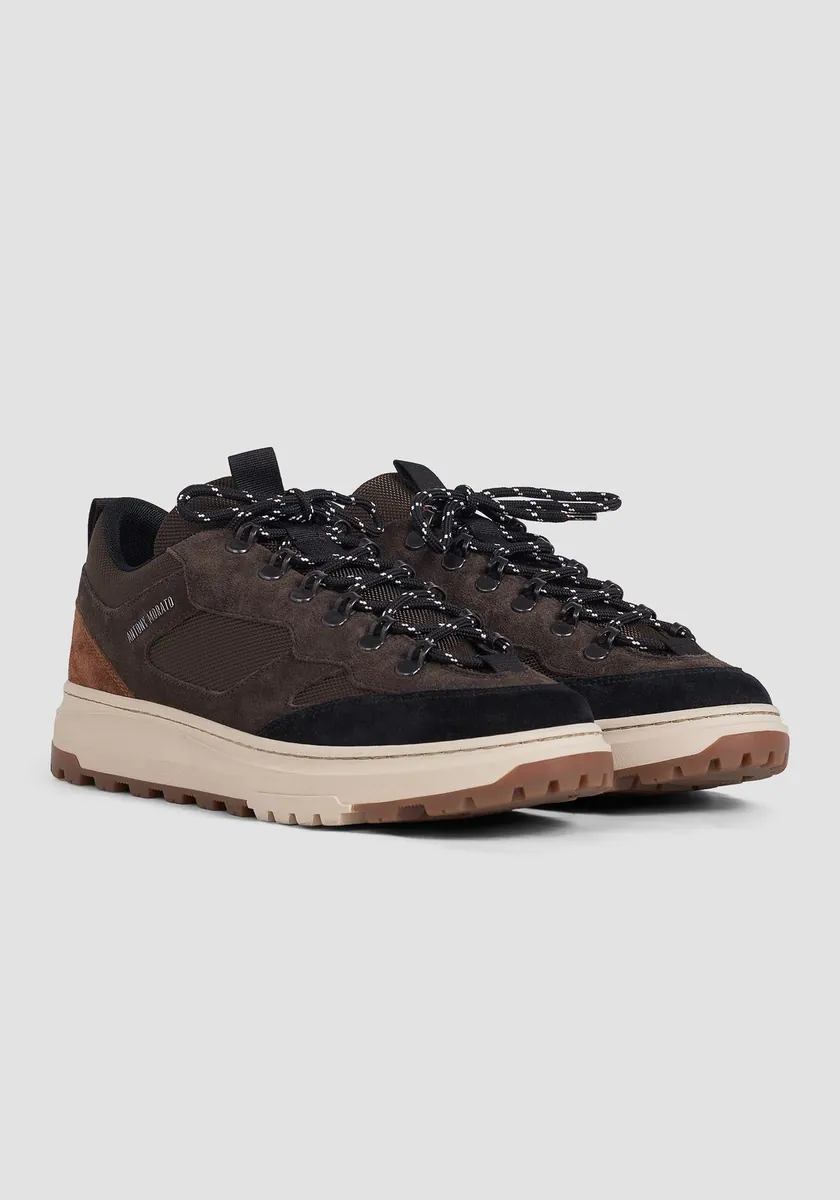 Sneaker Jared in nylon e camoscio Antony Morato, caffè, foto 2 di 4