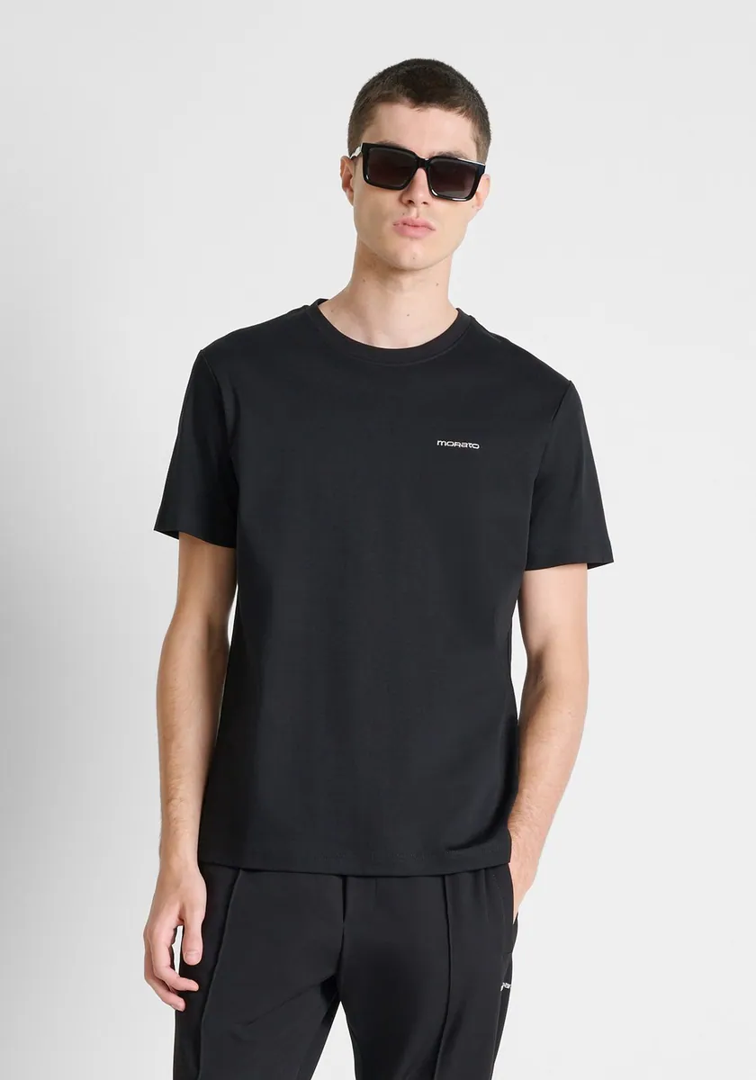 T-shirt in jersey di cotone con logo Antony Morato, nero, foto 2 di 4