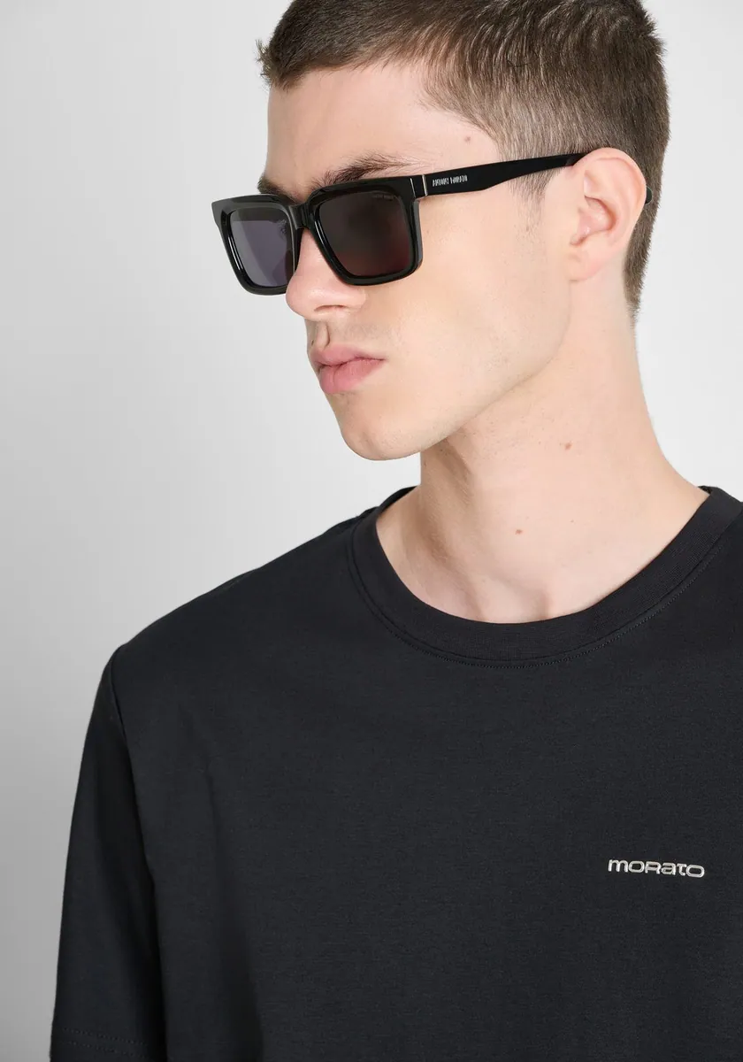 T-shirt in jersey di cotone con logo Antony Morato, nero, foto 4 di 4