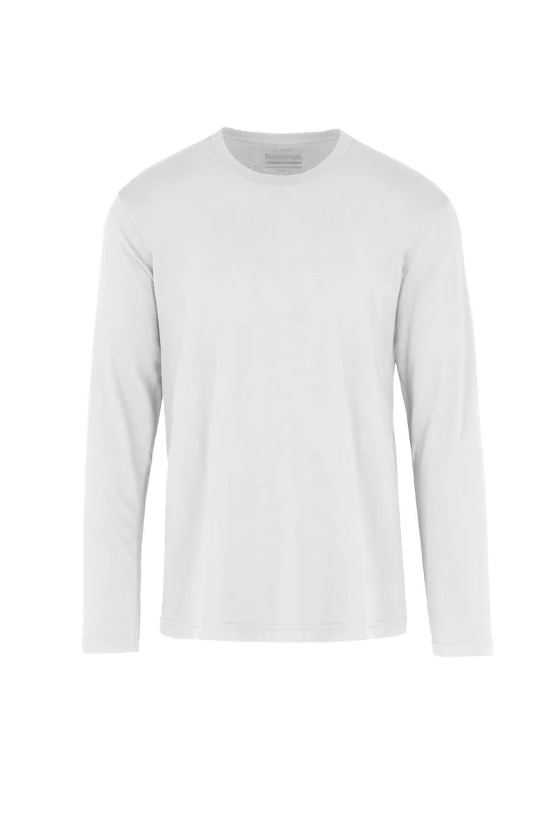 Maglia a manica lunga in cotone biologico Bomboogie, bianco ottico, foto 1 di 3