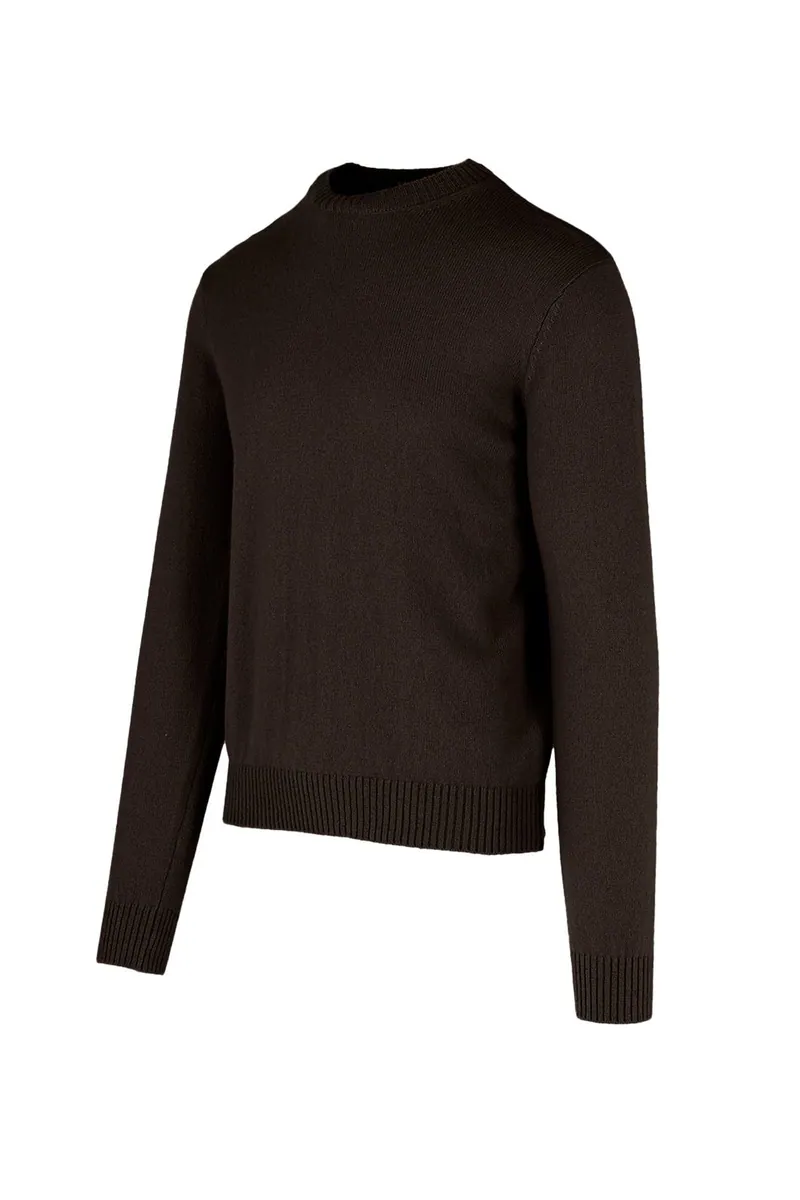 Maglione girocollo in lana merino Bomboogie, caffè, foto 3 di 3