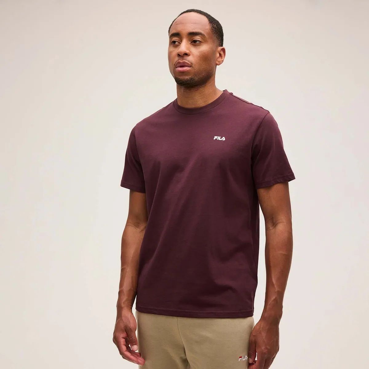 T-shirt Laas in cotone biologico FILA, bordeaux, foto 1 di 4