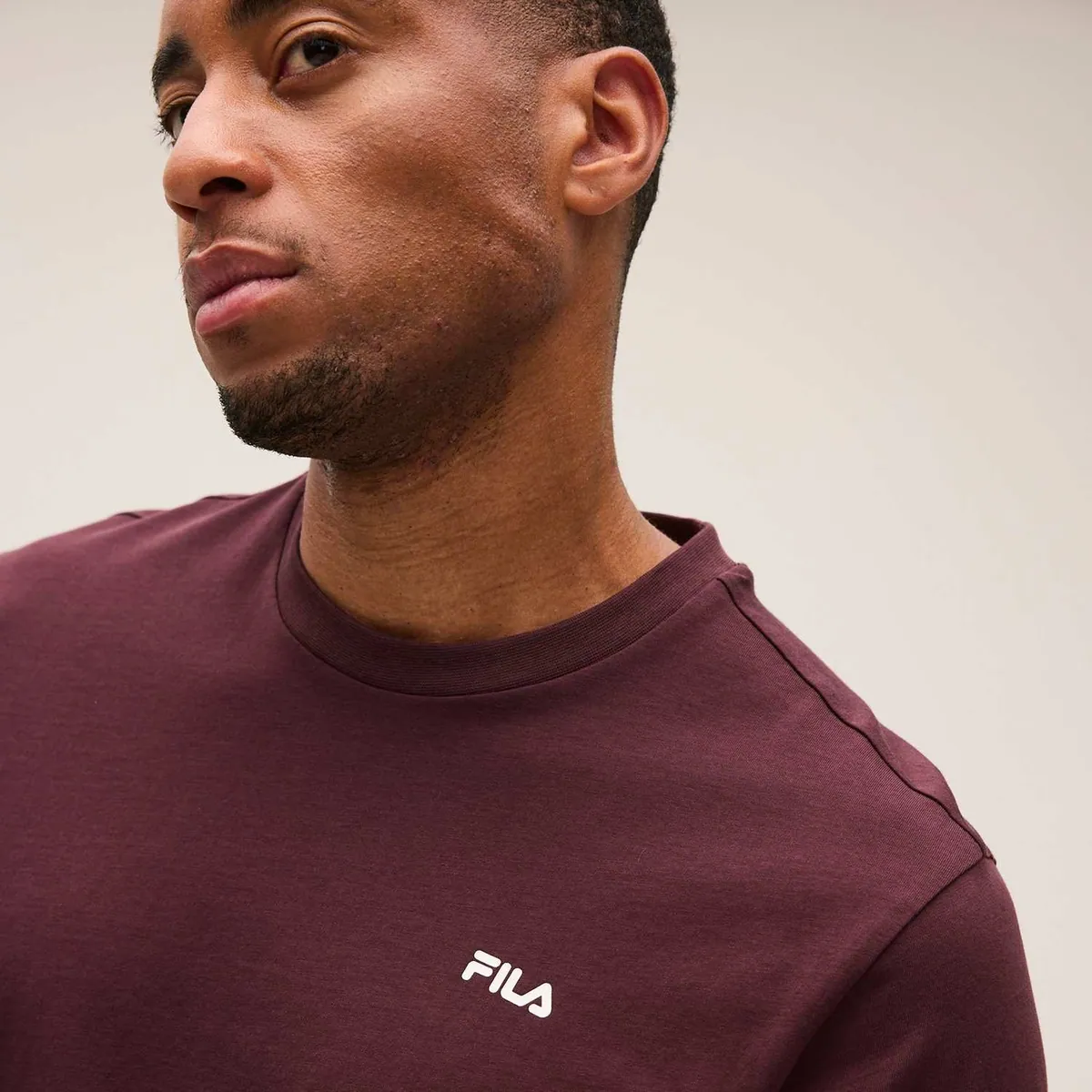 T-shirt Laas in cotone biologico FILA, bordeaux, foto 4 di 4
