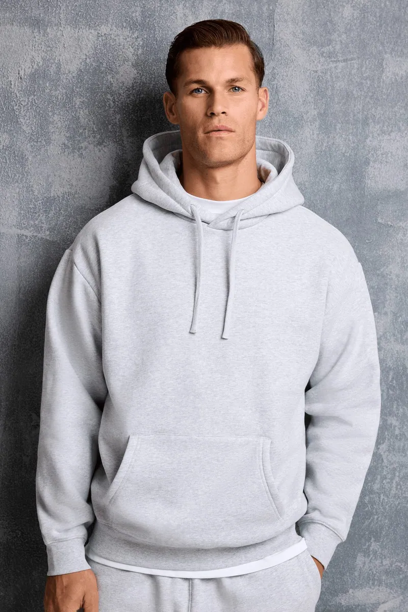 Felpa Milan oversize con cappuccio ICON Amsterdam, grigio, foto 1 di 3