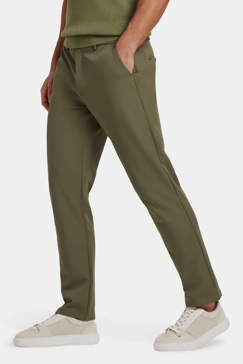 Pantaloni Tech in tessuto tecnico elasticizzato ICON Amsterdam, verde militare, foto 1 di 3