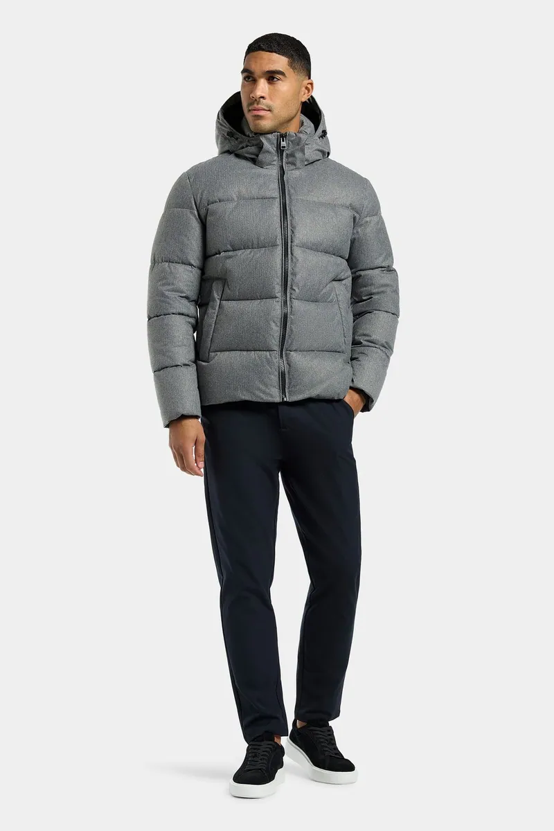 Piumino Piero con cappuccio removibile ICON Amsterdam, grigio medio, foto 2 di 4