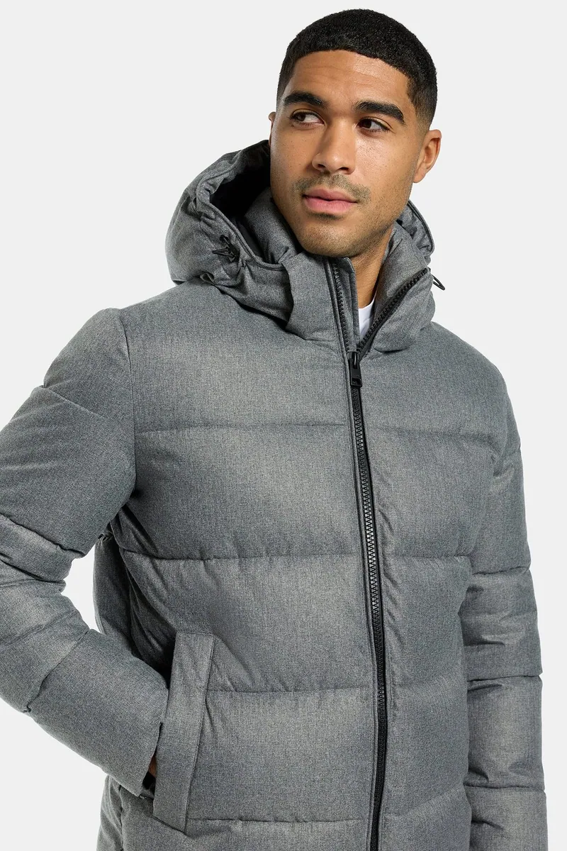 Piumino Piero con cappuccio removibile ICON Amsterdam, grigio medio, foto 3 di 4