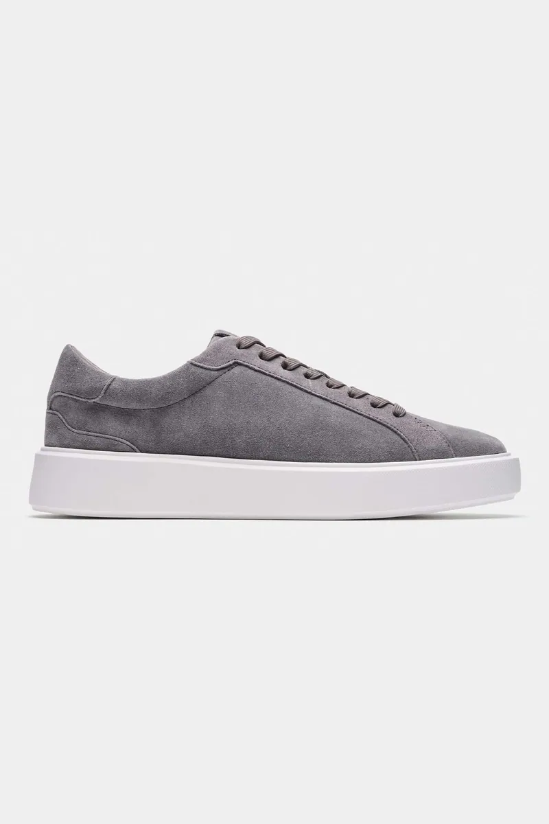 Sneaker bassa in pelle scamosciata ICON Amsterdam, grigio scuro, foto 1 di 4