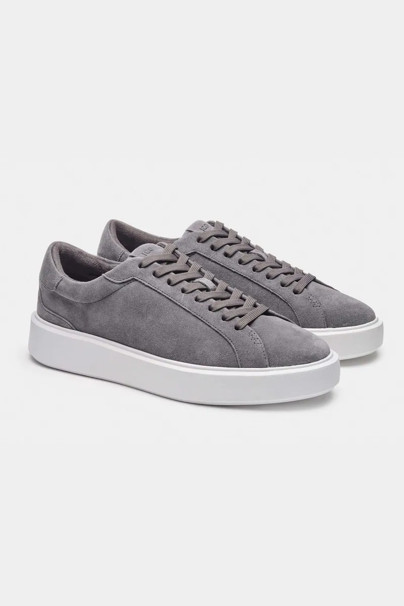 Sneaker bassa in pelle scamosciata ICON Amsterdam, grigio scuro, foto 2 di 4