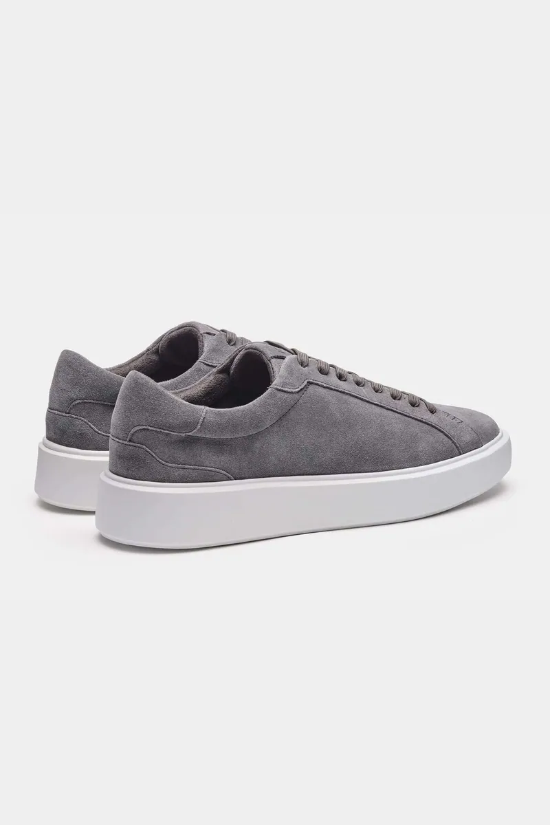 Sneaker bassa in pelle scamosciata ICON Amsterdam, grigio scuro, foto 3 di 4