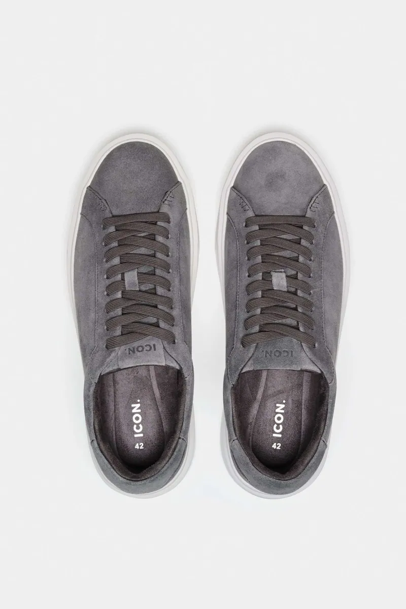 Sneaker bassa in pelle scamosciata ICON Amsterdam, grigio scuro, foto 4 di 4
