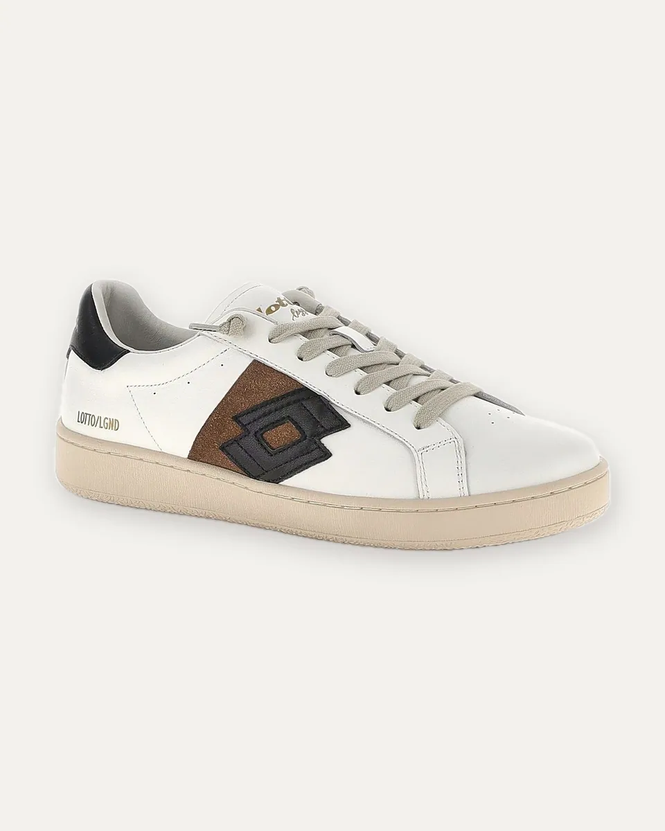Sneaker Autograph 3 con logo nero Lotto Leggenda, bianco e nero, foto 2 di 4